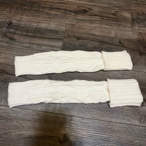 white leg warmers